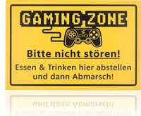 FunX Gaming Zone Schild - Wandschild Zocken als Geschenkidee und Zimmer Deko für Gamer, Teenager oder Erwachsene - 30 x 20 cm
