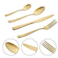 16teiliges Besteck-Set Löffel, Messer, Gabel, Kaffelöffel gold matt