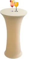 Napínací potah na barový stůl vhodný pro stoly se zaobleným dnem, praní v pračce na 40 °C, napínací potahy na barové stoly a stoly Bistro (Champagne, 60x110 cm)