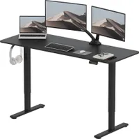 SANODESK Elektrischer Höhenverstellbarer Schreibtisch 160 x 60 cm, Ergonomischer Tischplatte, Steh-Sitz Tisch Computertisch, einfache Montage(schwarz)