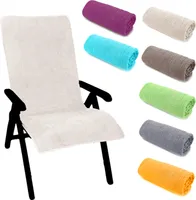 heimtexland ® Hochlehner Stuhlauflage Frottier Gartenstuhl Schonbezug Schwimmbad Sauna Fitnessstudio Hygiene Handtuch Frottee 60 x 130 cm Typ772 Creme