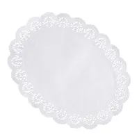 100 Tortenspitzen oval 36 cm x 28 cm weiss