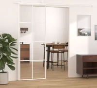 vidaXL Schiebetür ESG-Glas und Aluminium 76x205 cm Schwarz