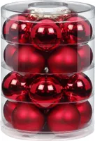 Weihnachtskugeln Glas 6cm Dark Red, 20 Stück