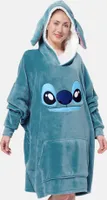 Disney Lilo & Stitch Oversize Cozy Hoodie mit Ohren für Damen - OHANA Übergroße Frauen Kuschelpullover Flauschiger Deckenpullover Blau