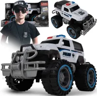 Malplay Polizeiauto Geländewagen Monster Truck Streifenwagen Mir Große Räder Und Hinterradantrieb Für Kinder Ab 3 Jahren
