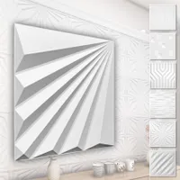 HEXIM 3D Wandpaneele, PVC Kunststoff weiß - Abstrakt Design Paneele 50x50cm Wandverkleidung (2QM HD142) Deckenpaneel Paneel Platte