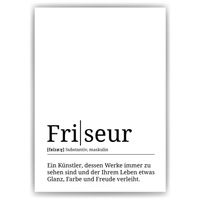 Friseur Poster Definition Kunstdruck Wandbild Geschenk – Digital (Versand per Mail) / ohne Bilderahmen