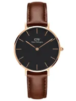 Daniel Wellington DW00100169 Damenuhr Classic Petite St Mawes Schwarz/Roségold 32 mm