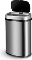 Juskys Automatik Mülleimer mit Sensor 50L rechteckig - elektrischer Deckel - Silber