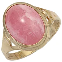 JOBO Damen Ring 585 Gold Gelbgold 1 Rhodochrosit rosa Goldring Größe 56