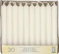 30 Tafelkerzen Ø 2,1 cm · 19,6 cm weiss