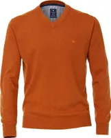 REDMOND Casual Herren Pullover Langarm V-Ausschnitt Regular-Fit Orange 3XL