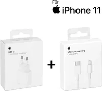 Oryginalna ładowarka sieciowa Apple 20 W + 1-metrowy kabel ładujący z USB C na Lightning do iPhone'a 11