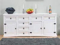 Sideboard "New Mexiko" Mexico 7+3 Anrichte Buffet Schrank Kommode Weiß Gewachst