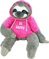 Faultier mit Pullover Plüschtier pink "Be Happy" - ca. 60 cm