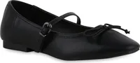 VAN HILL Damen Riemchenballerinas Ballerinas Klassische Schleifen Schuhe 841721, Farbe: Schwarz, Größe: 38