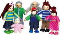 Lelin 50015 Holz - Biegepuppen Set Big Family. 7 teilig
