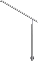 DOLLE Eingangsgeländer | Geländer Aluminium Hauseingang | seitliche Montage | 1 Pfosten & Wandanschluss | Länge 115 cm; Höhe 100 cm