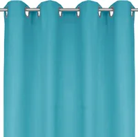 Blickdichte Gardine mit Ösen, Maße: 140x245 cm, Farbe: Türkis