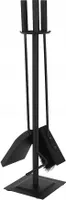 Kaminzubehör Edelstahl Modern 60x15 cm Schwarz Set 4w1