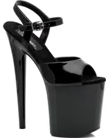 FLAMINGO-809 Damen Sandale von Pleaser, Schwarz Glanz , EU 43, US 13