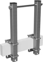 Stützen mit Achse Halter für Seitenrolle Sliprolle Kielrolle Bootstrailer verzinkt SUPROD, B=180, L=450 mm