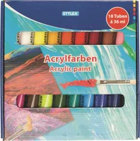 18 STYLEX TOPPOINT Acrylfarben farbsortiert 18 x 36,0 ml