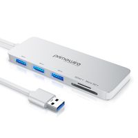 Primewire 3-Port USB 3.2 Gen1 Hub mit USB Typ C Anschluss inkl. Kartenlesegerät microSD/SD Karten Slot