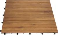 DEGAMO 5x XL Bodenfliese Holzfliese Gartenfliese 50x50cm, 10 parallele Latten, Akazie geölt