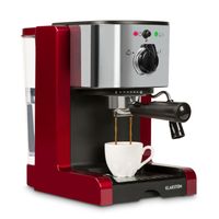 Klarstein Passionata Rossa 15 Espressomaschine  , Cappuccino  , Milchschaum  , Siebträger  , bis zu 1.470 Watt Leistung  , 15 Bar Pumpendruck  , 1,25 Liter Wassertank für 6 Tassen  , auch für Espresso-Pads  , abnehmbarer Wassertank  , Edelstahl  , Rot