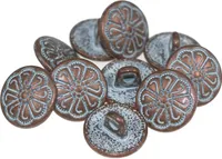 50 Ösenknöpfe, Knopf Metallknopf - antikkupfer, 12mm