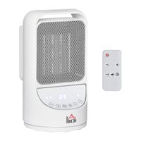 HOMCOM Heizgerät Heizlüfter 750W/1500W Keramik Elektroheizer mit 3 Stufen Warm 12-Stunden-Timer 45° Oszillation Heizer Heizung Wärme PP PBT Weiß Ø15 x 28H cm