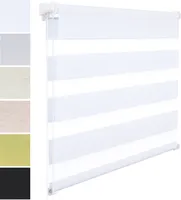 WOLTU Doppelrollo Klemmfix ohne Bohren für Fenster&Tür, 50x150cm (BxH) Weiß