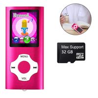 MP3-Player, Musik-Player mit einer 32-GB-Speicherkarte, tragbarer digitaler Musik-Player/Video/Sprachaufzeichnung/UKW-Radio/E-Book-Reader/Fotobetrachter Rosa