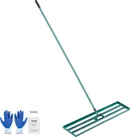 VEVOR hrábě na trávu 1219x254mm základní deska levelawn tool hliníková slitina a Q235 ocel levelingrake 1981mm tyč základní deska golfová tráva levelawn pro vyrovnání písku půdy kompostu a mechu