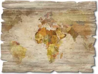 ARTland Holzbild Vintage Weltkarte Größe: 40x30 cm