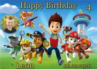 Tortenaufleger Fototorte Tortenbild Kindergeburtstag Paw Patrol PP03 (Zuckerpapier) DIN A4 mit Foto