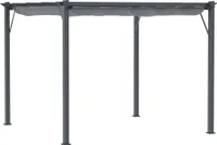Outsunny pergola altana zadaszenie patio z rozsuwanym dachem ogród aluminium węgiel drzewny szary+ciemnoszary 3x3x2,23 m