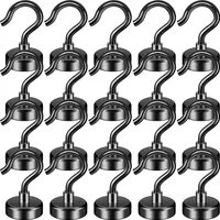Magnethaken, 20 Stück Starke Magnete mit Haken, 22 lb+, Magnetischer Schlüsselhalter, 22 lb+ Starke Magnethaken für Kühlschrank, Küche,Garage