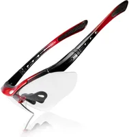 ROCKBROS Sonnenbrille Photochrom Brille Radbrille Damen Herren für Outdoor-Sport Schwarz rot
