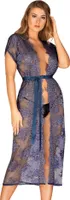 Obsessive Flowlace Lace langer Kimono – Blau