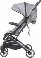 4BABY Twizzy wózek spacerowy mały składany do 22 kg, UPF 50+, zimowy podnóżek z odchylaną pozycją, 5-punktowe szelki, szary
