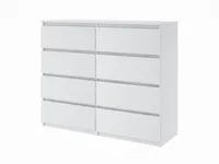 Kommode mit 8 Schubladen 120cm Sideboard weiß Anrichte holz