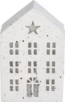 Dekohaus - weiß/silber - ca. 9 x 5 x 14 cm