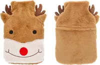 Wärmflasche Rentier 35cm mit Fell flauschig Rentiergesicht Winterzeit