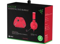 Razer Essential Duo Bundle für Xbox - Kabelgebundenes Headset und Schnellladegerät für Xbox-Controller (Kaira X for Xbox, Triforce 50-mm-Treiber, HyperClear Kardioiden-Mikrofon) Rot