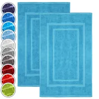 Badematte Badvorleger 2er Pack 50x80cm, 100% Baumwolle, Türkis