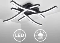 Deckenlampe 42,5x42,5 cm - 20W, 2200lm, LED, neutralweiß, schwarz