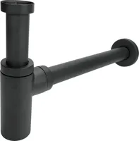 Design Siphon Geruchverschluss für Waschbecken universal Schwarz Matt Messing